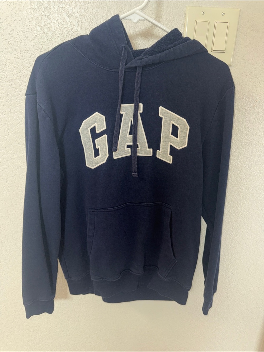 GAP Navy Crewneck Hoodie with White Appliqué Logo